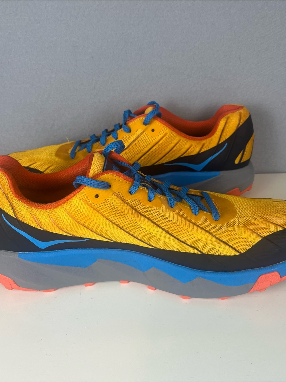 Hoka One One Torrent Mens 13 Trail Running Shoes Gold Fusion Dresden Blue - Picture 4 of 12